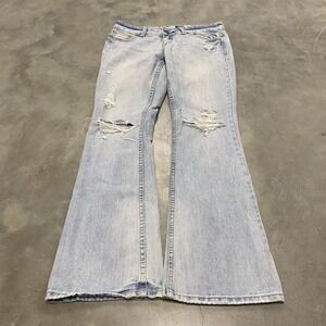 vintage y2k 90s light wash denim aeropostale flared flares bootcut jeans size7/8